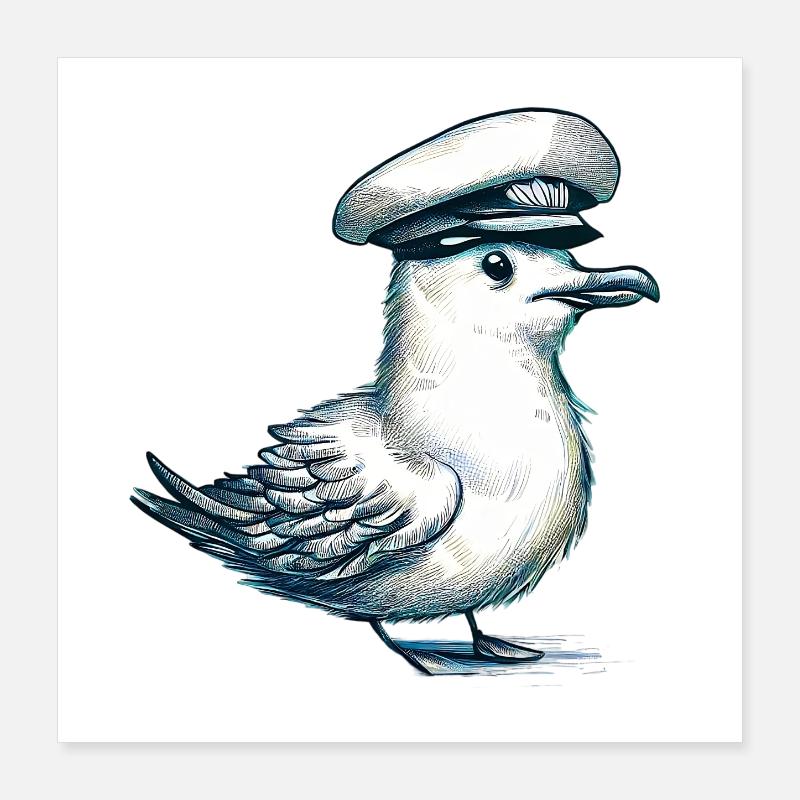 Seagull Poster 16" x 16" (40x40 cm)
