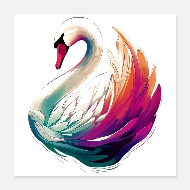 Swan Poster 16" x 16" (40x40 cm)