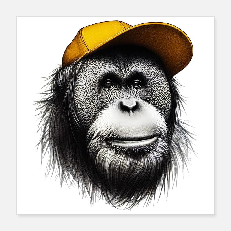 Orang-Utan-Affe Poster 40x40 cm