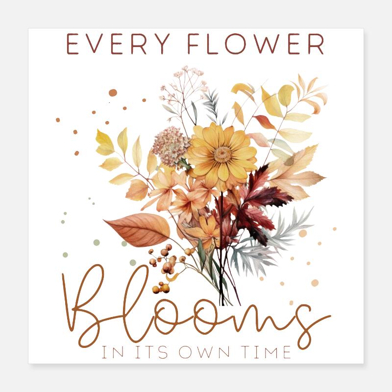 Fleurs d'autumne en Aquarelle Poster 40 x 40 cm