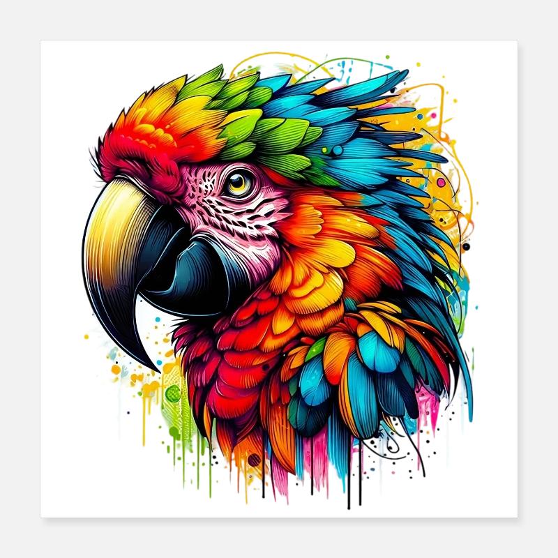 Papagei Poster 40x40 cm