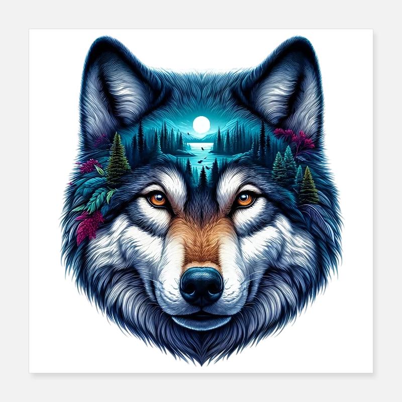 Loup Poster 40 x 40 cm