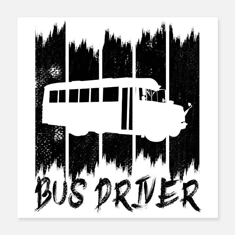 Chauffeur de bus Poster 40 x 40 cm