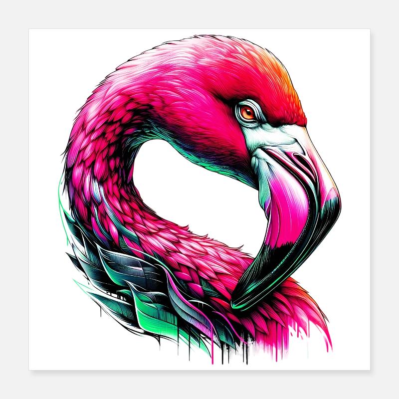 Flamant Poster 40 x 40 cm