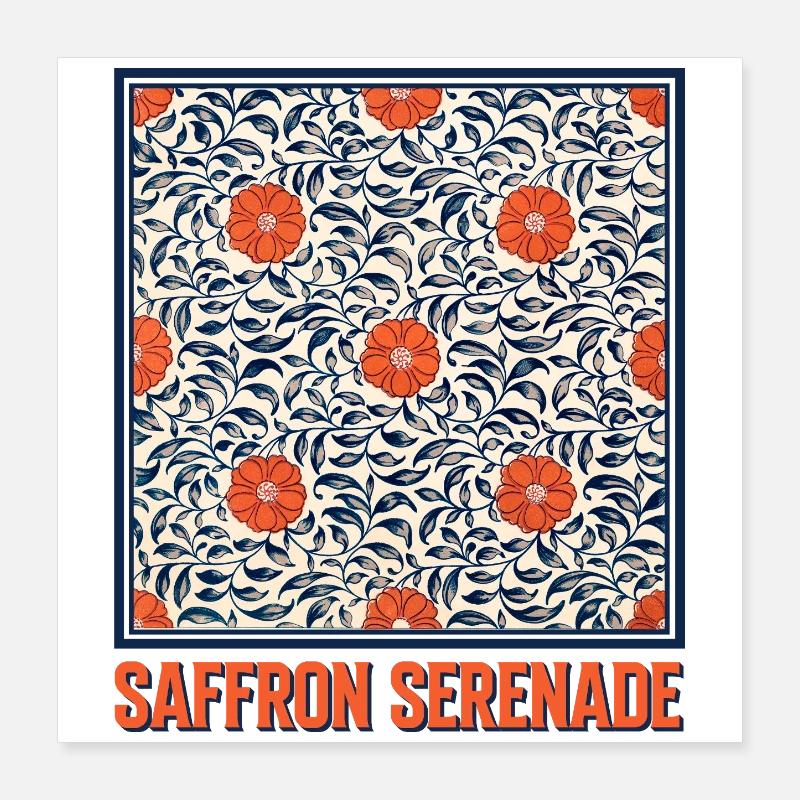 Saffron Serenade Botanicals Poster 40x40 cm
