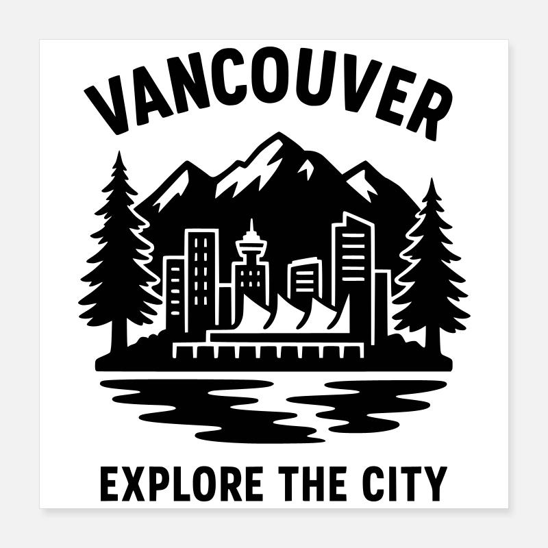 vancouver silhouette Poster 40x40 cm