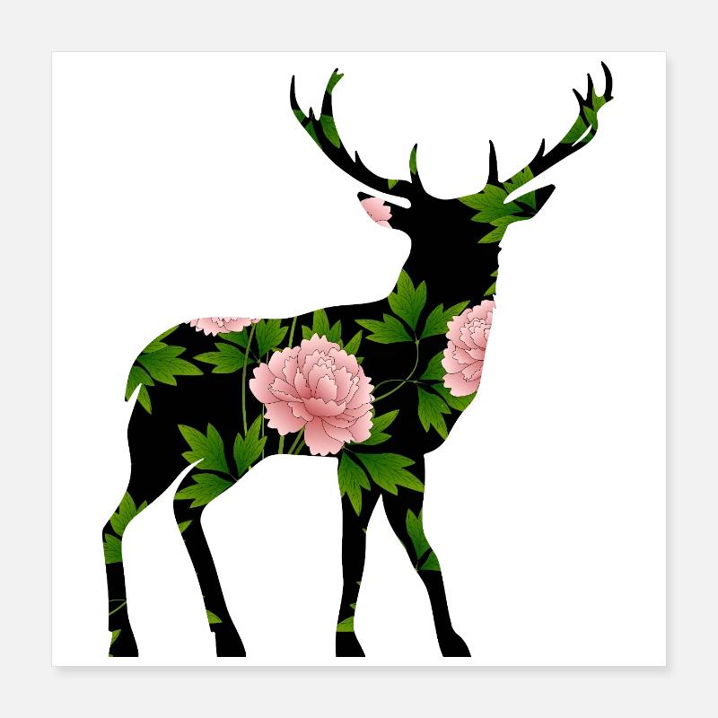 Hirsch Poster 40x40 cm