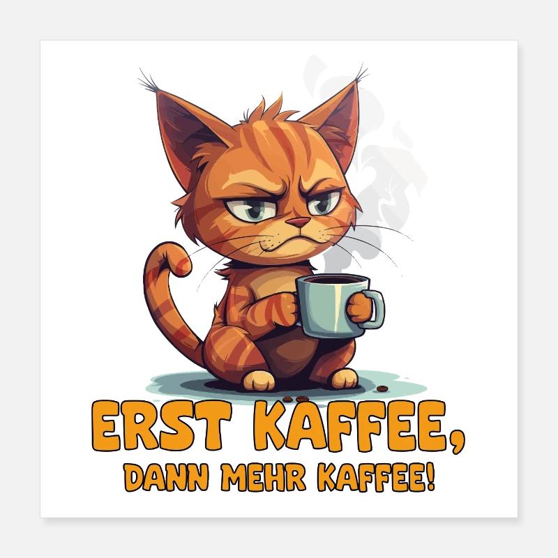 Grim Cat Coffee Saying Poster 16" x 16" (40x40 cm)