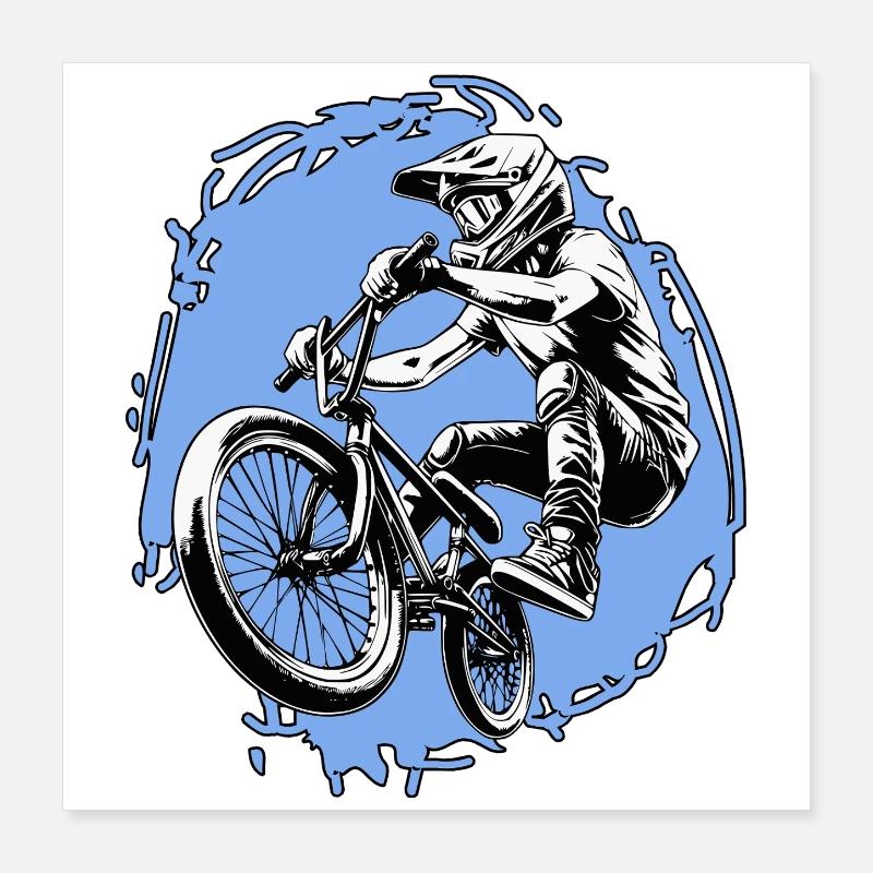 Cascade BMX Jump bleu Poster 40 x 40 cm