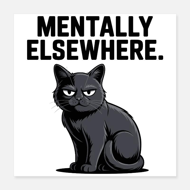 Mental anderswo Katzentee Poster 40x40 cm