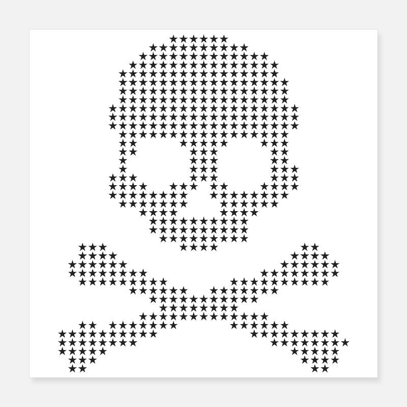 Starry Skull & Crossbones Poster 16" x 16" (40x40 cm)