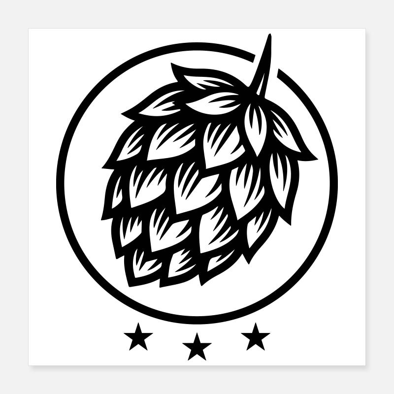 Hops Barley Poster 16" x 16" (40x40 cm)