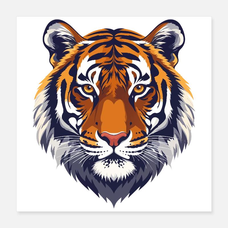 Cooler Tigerkopf Poster 40x40 cm