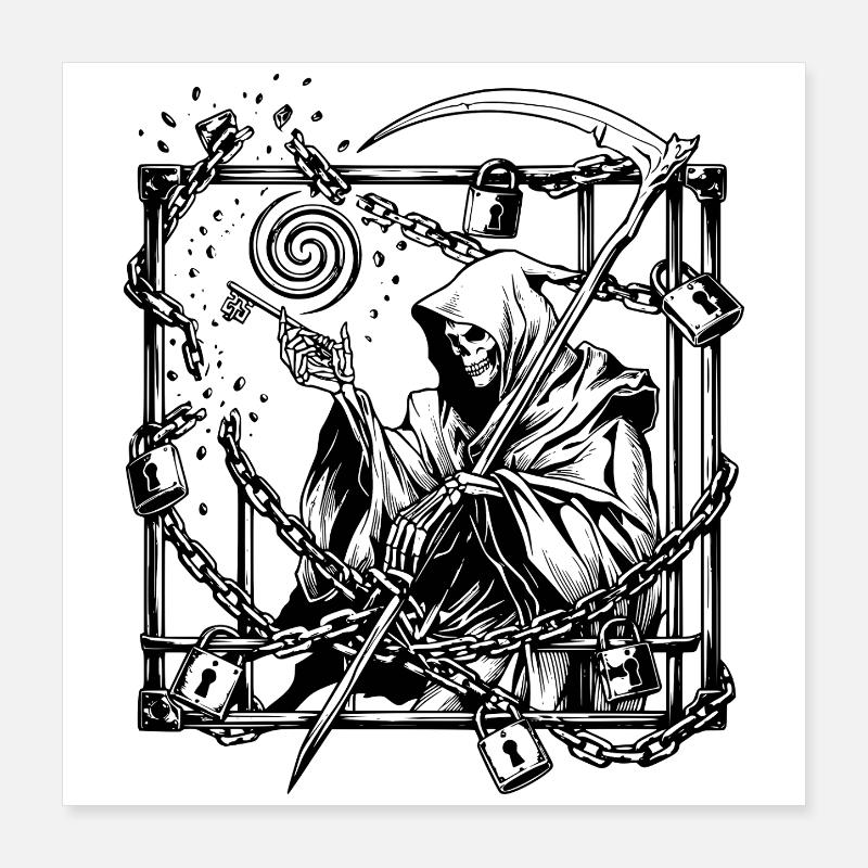 The Key Was Always Yours gotisches dunkles Kunsthemd Poster 40x40 cm