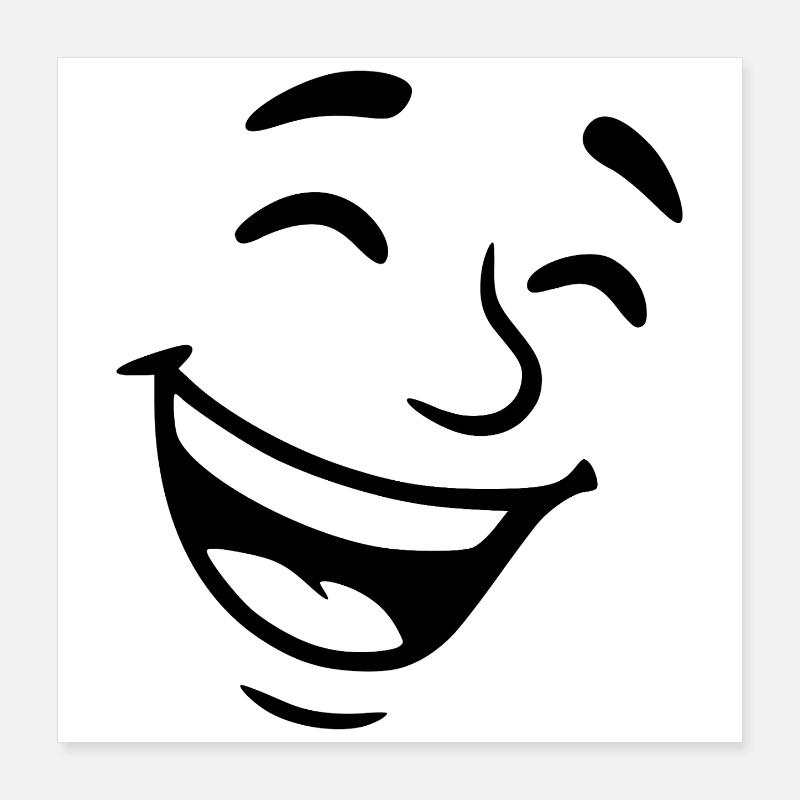 Lachen Gesicht Poster 40x40 cm