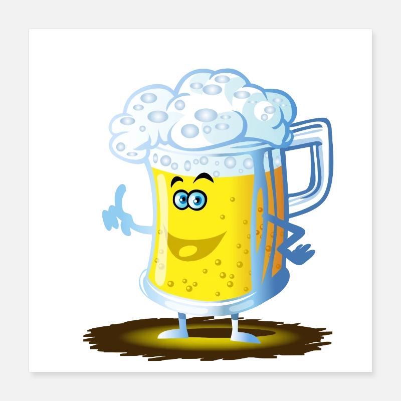 Beer happy toon Poster 40x40 cm