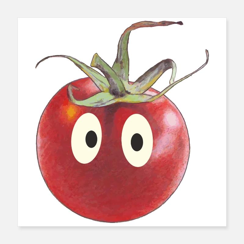 Funny tomato with eyes Poster 16" x 16" (40x40 cm)