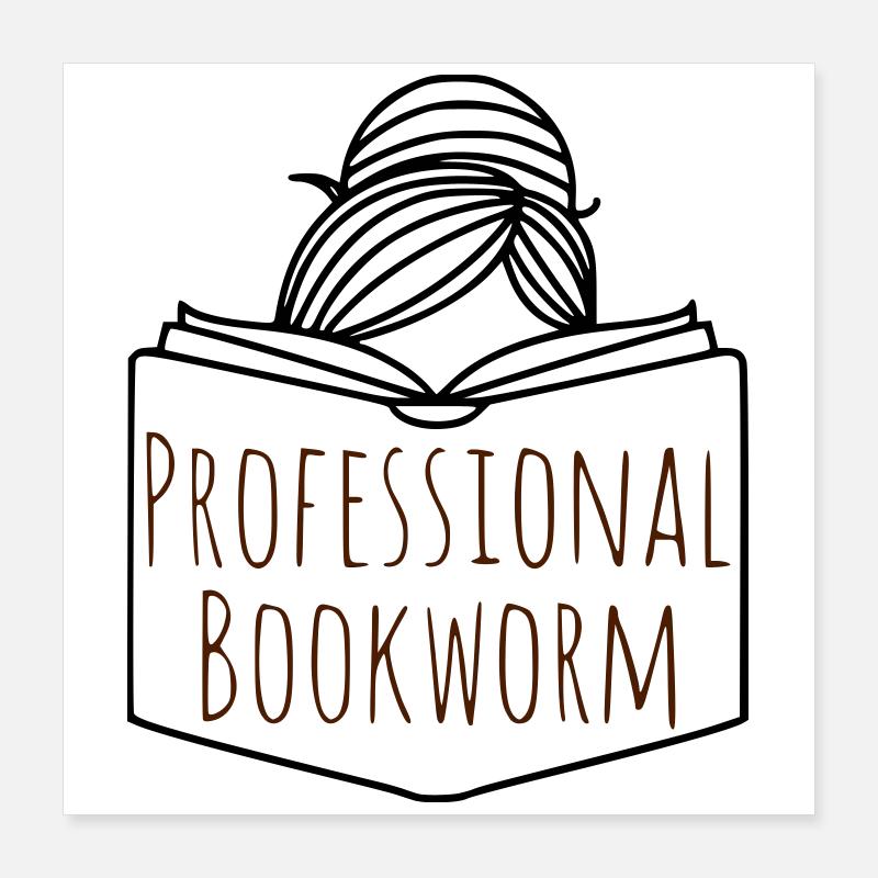 Un ver de bibliothèque professionnel Poster 40 x 40 cm