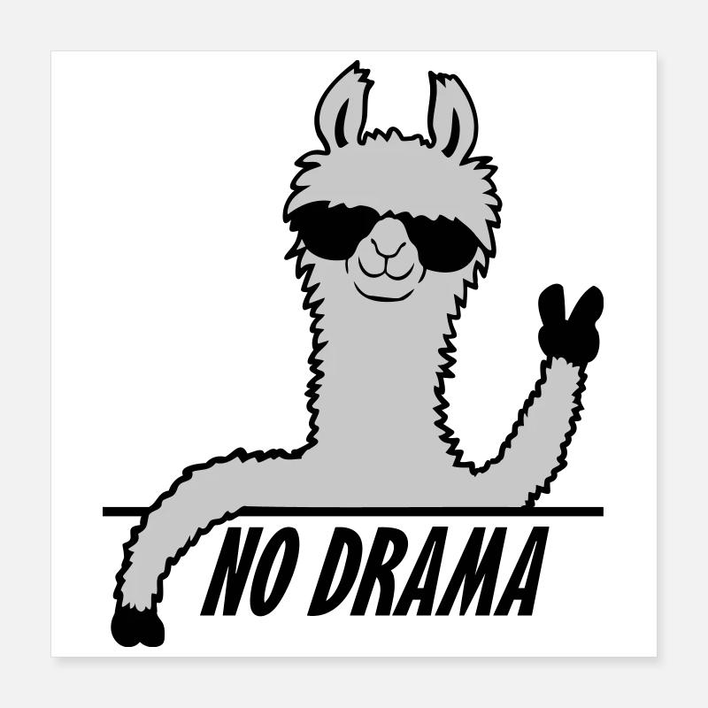 Pas de drame Lama Poster 40 x 40 cm