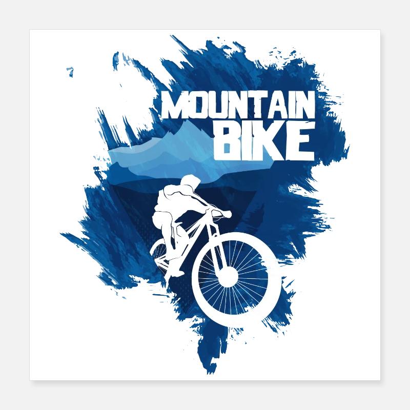 VTT blanc bleu Poster 40 x 40 cm