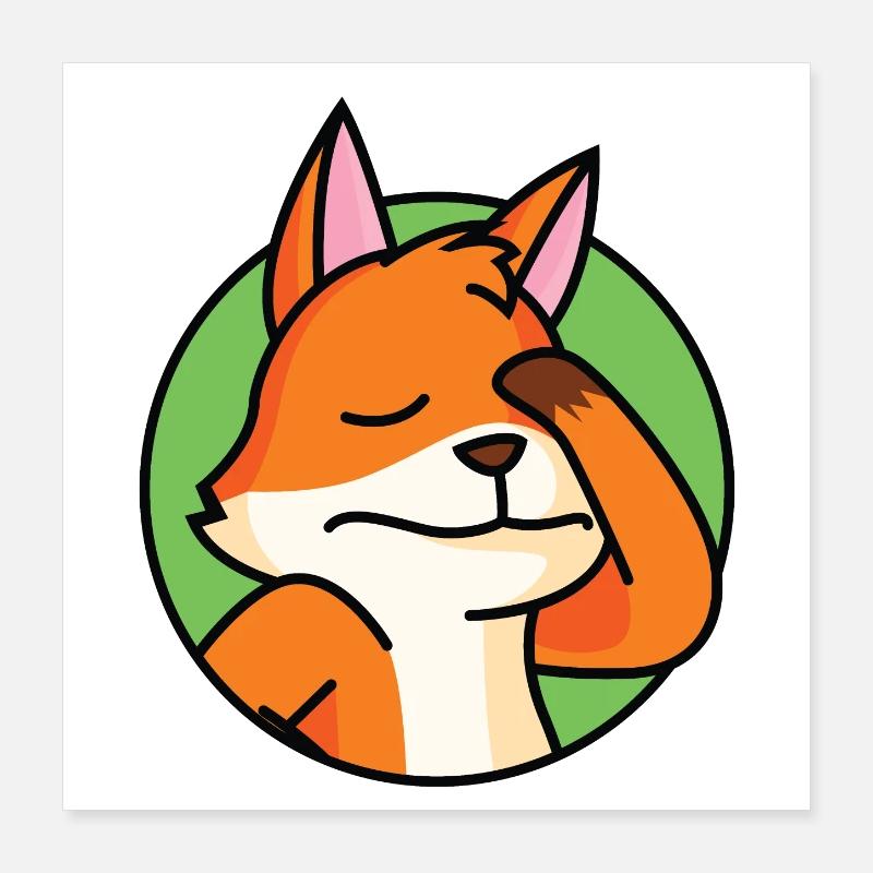 Facepalm Fuchs Poster 40x40 cm