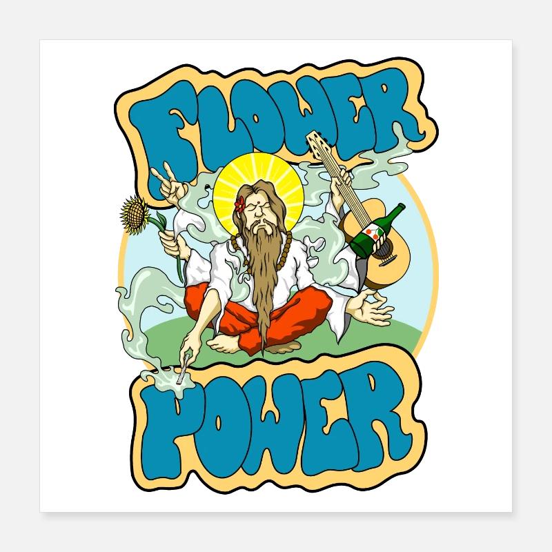 Flower Power Poster 40x40 cm