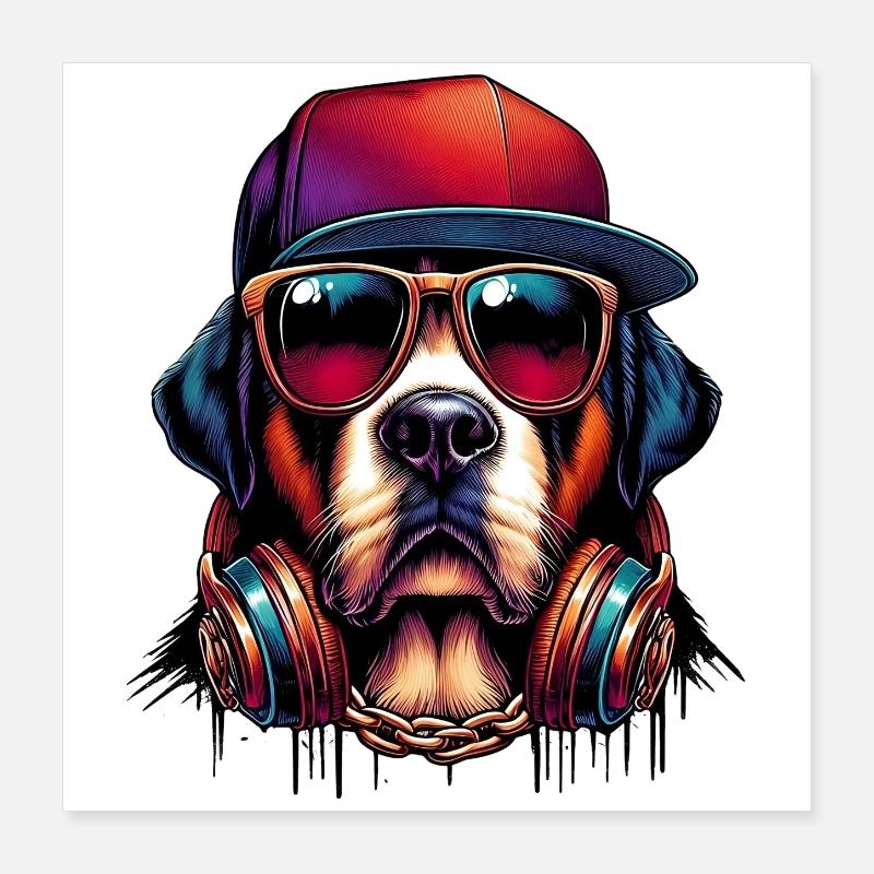 Chien Poster 40 x 40 cm