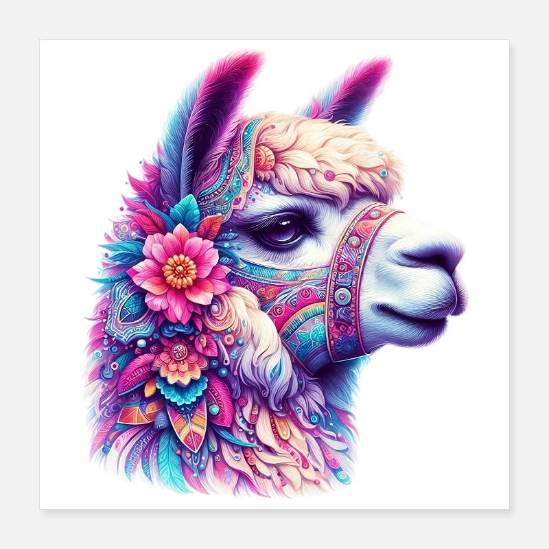 Alpaka Poster 40x40 cm