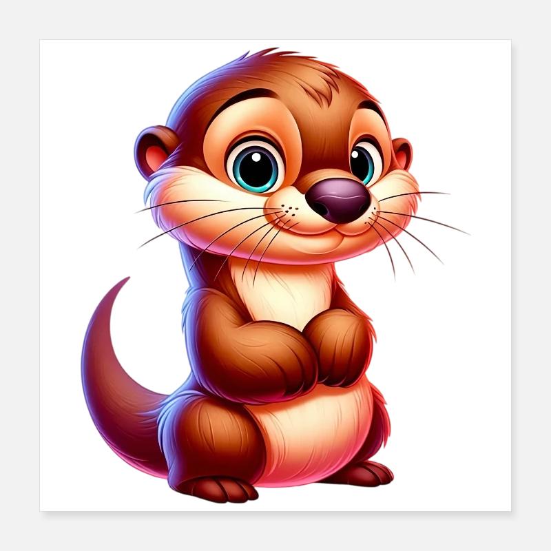Loutre Poster 40 x 40 cm