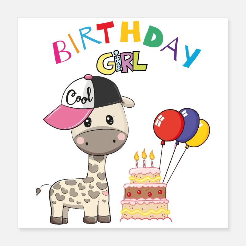 Fille d’anniversaire Poster 40 x 40 cm