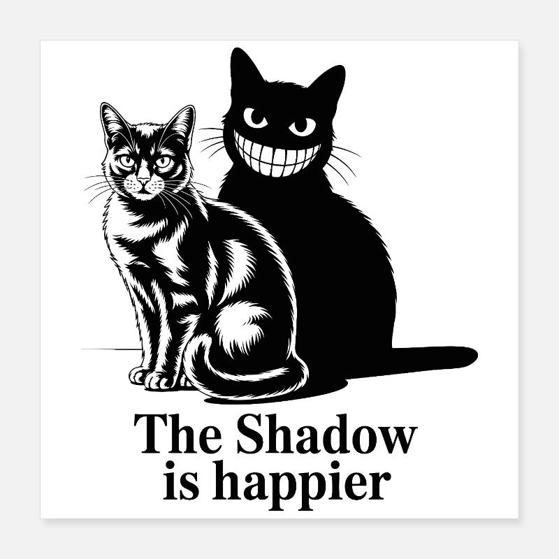 Shadow Cats Silhouette Duo Poster 16" x 16" (40x40 cm)
