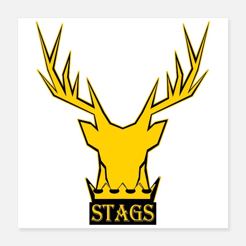 Logo de la couronne de cerf doré Poster 40 x 40 cm
