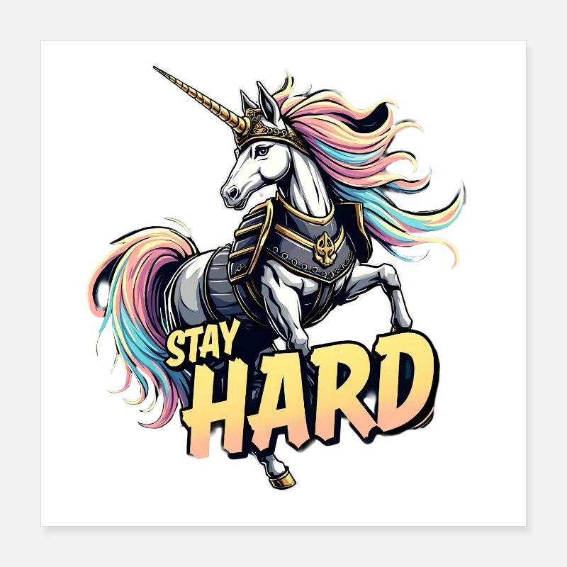 Armure de licorne Restez dur Poster 40 x 40 cm