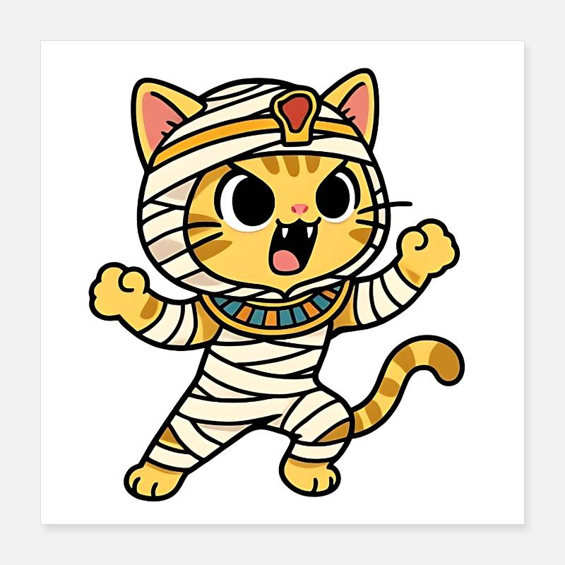 Cat Mummy Bandage Adventure Poster 16" x 16" (40x40 cm)