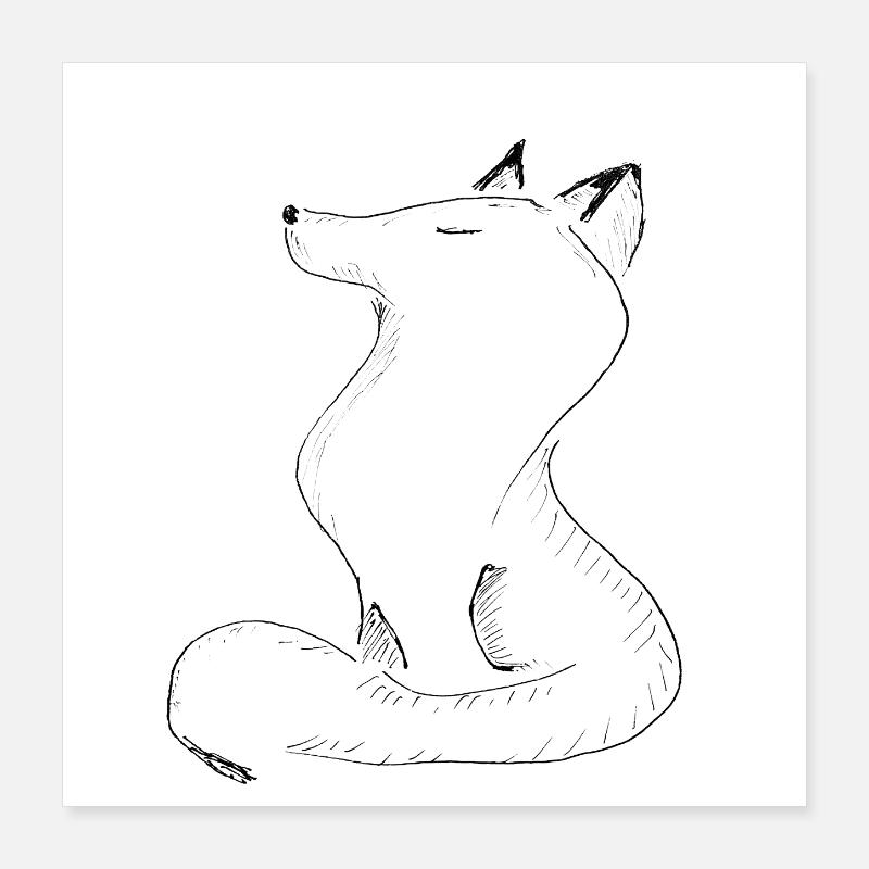 Skizzenwolf Silhouette Poster 40x40 cm