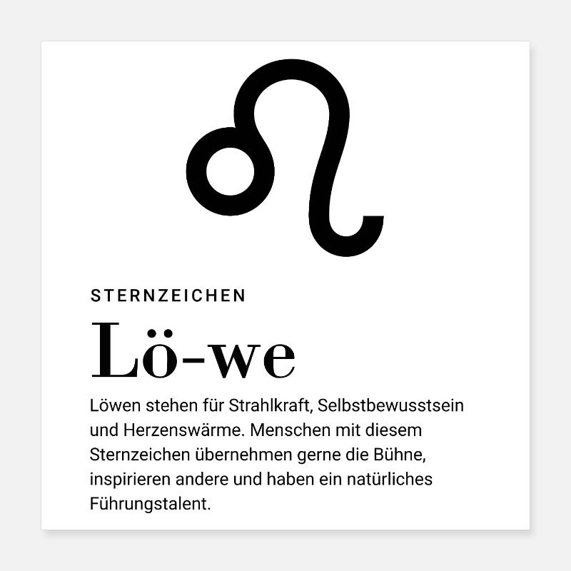 Sternzeichen Löwe Poster 40x40 cm