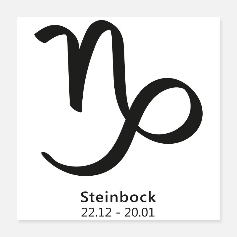 Steinbock Symbol Sternzeichen Poster 40x40 cm