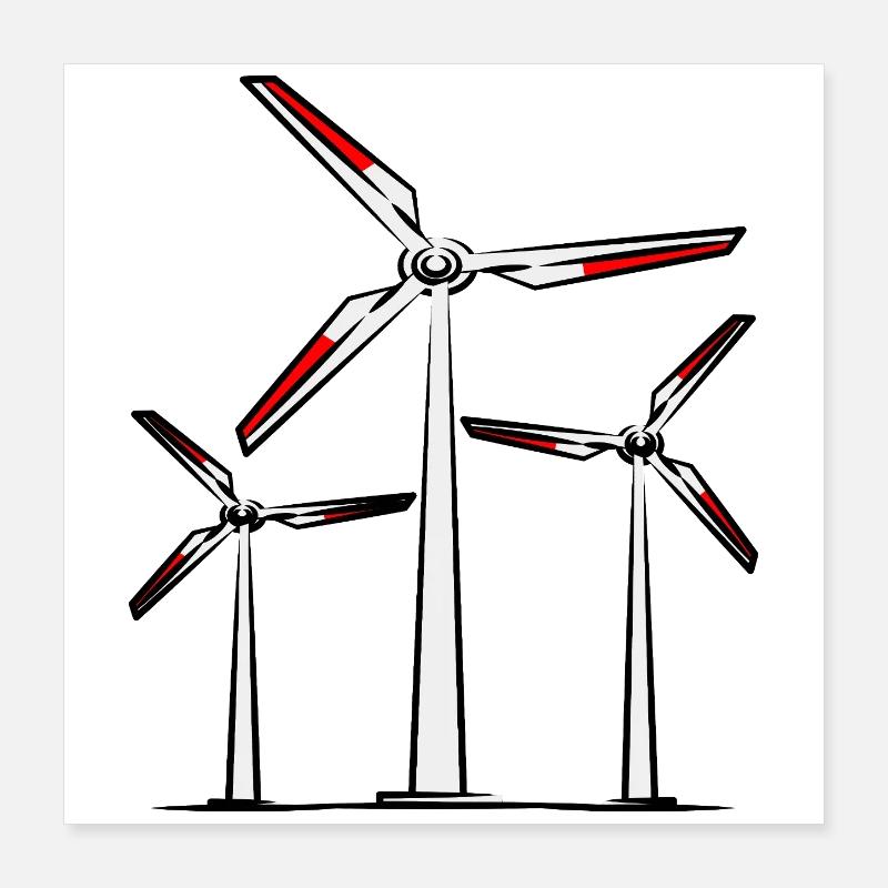 Klimawandel Windrad Windkraft Umweltschutz  Poster 40x40 cm