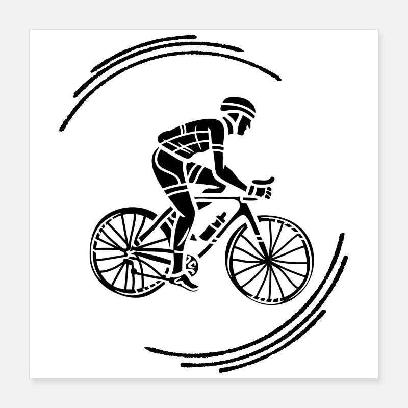 Radfahrer Poster 40x40 cm