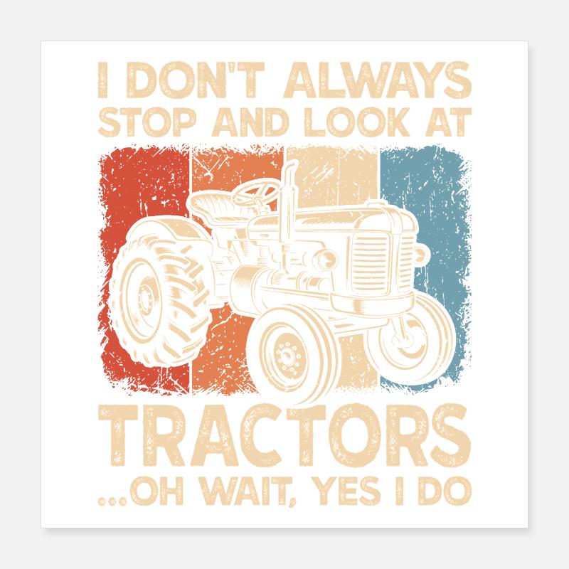 Agriculture agricole de tracteurs Poster 40 x 40 cm