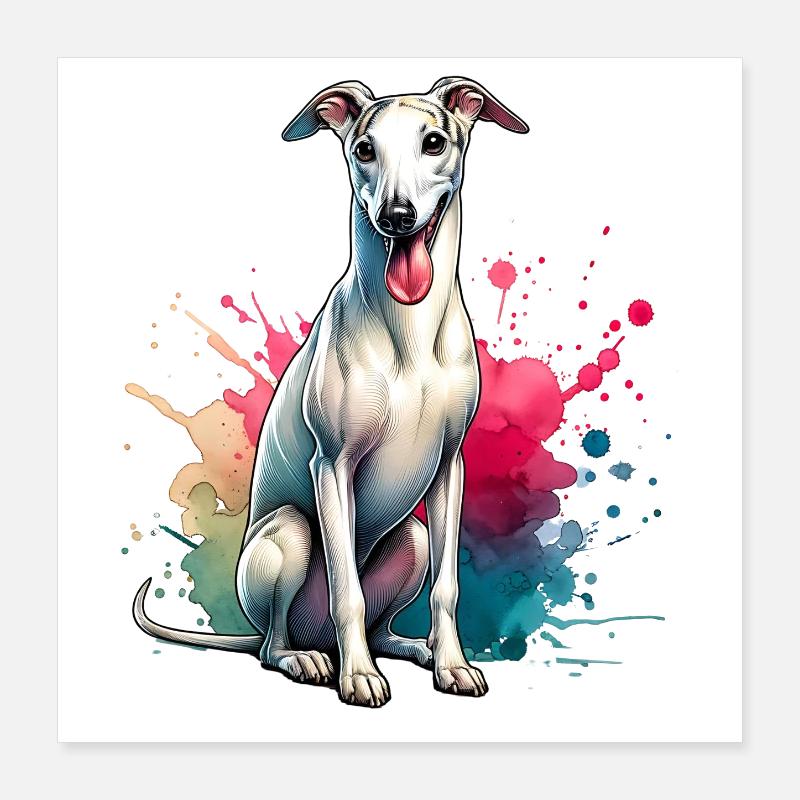 Don du lévrier Poster 40 x 40 cm