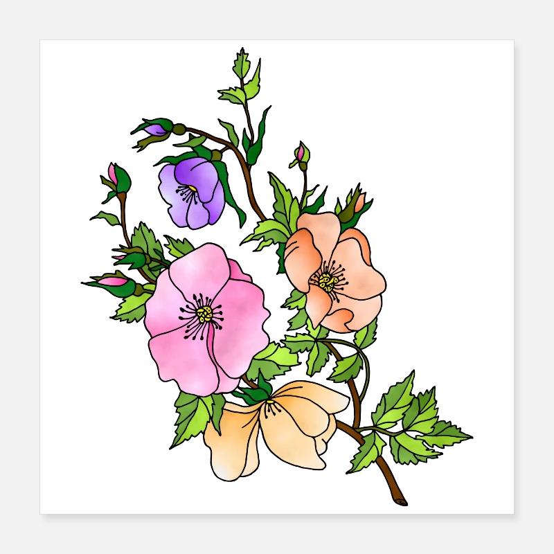 Fleur Poster 40 x 40 cm