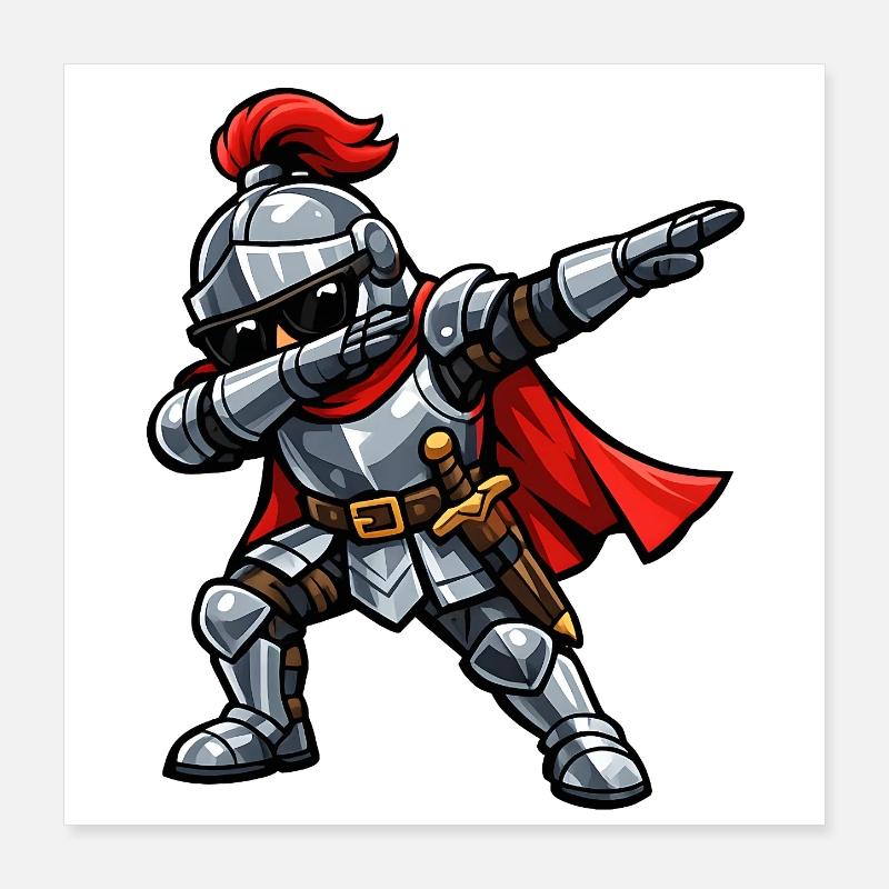 Dabbing Knight Poster 16" x 16" (40x40 cm)