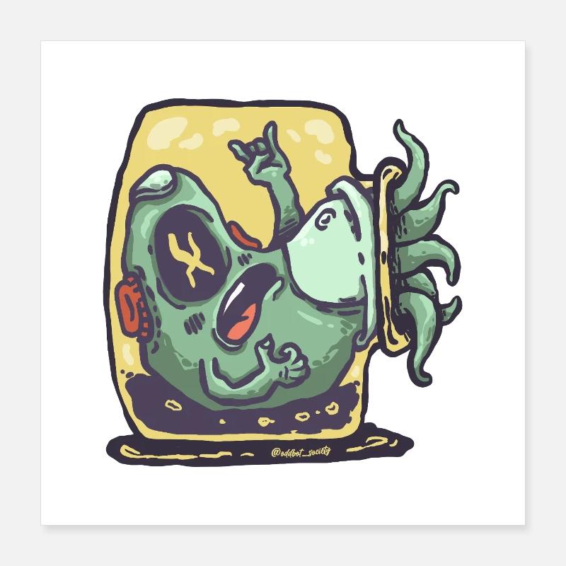 Alieno avocado in toaster Poster 16" x 16" (40x40 cm)