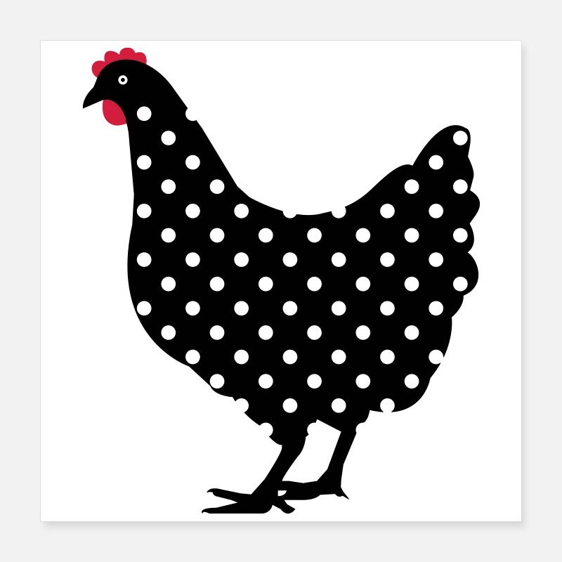 Chicken hen spotted Poster 16" x 16" (40x40 cm)