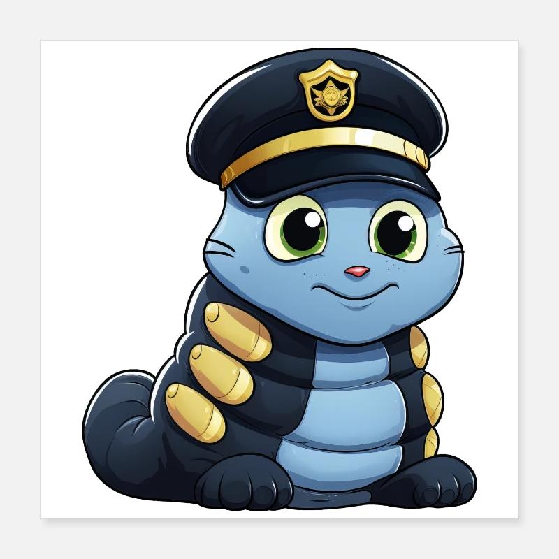 Chenille de police Poster 40 x 40 cm