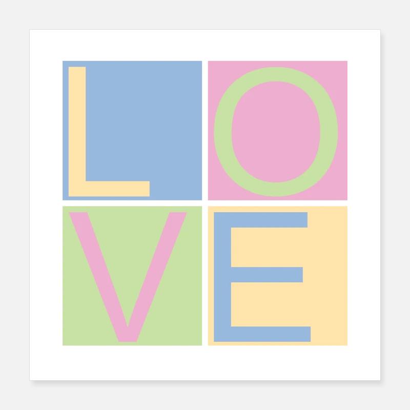 CONCEPTION DE RESSORT QUADRILATÈRES D’AMOUR Poster 40 x 40 cm