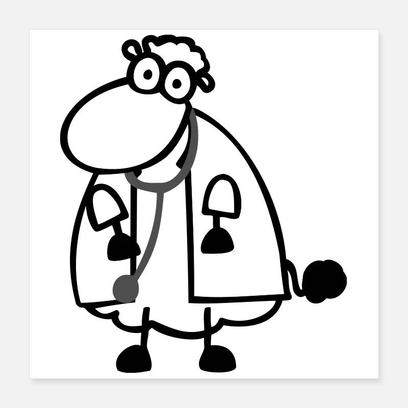 Mouton du docteur Poster 40 x 40 cm