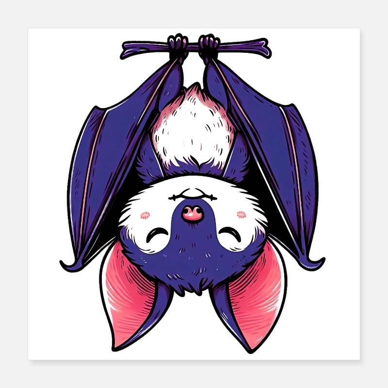 Sommeil de chauve-souris Poster 40 x 40 cm