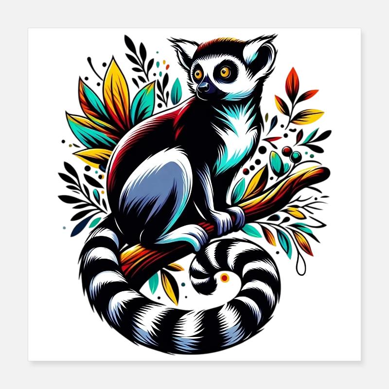 Lemur Poster 16" x 16" (40x40 cm)
